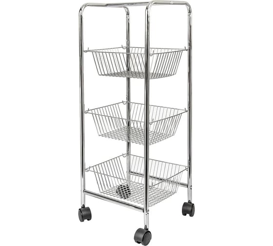 Полка для хранения ZDK Homium Metall, на колесиках, цвет серебро, размер 27x26x74 см shelfwheels01 1