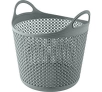 Универсальная корзина PROFF PLASTIK 210x260 мм жемчужина круглая пластиковая серая ИН-2601845с