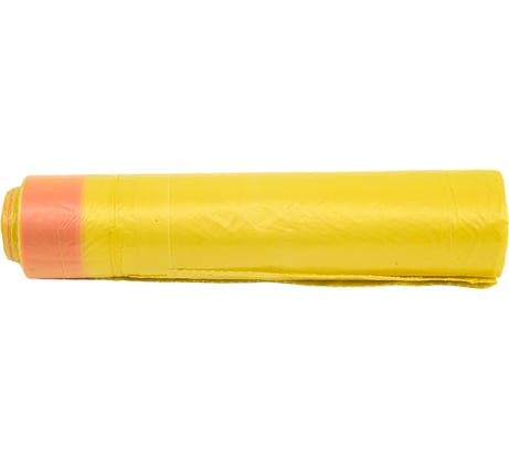 Мешки для мусора Fun Clean 60 л, 15 шт., желтые, суперпрочные, с тесьмой для затягивания 16754