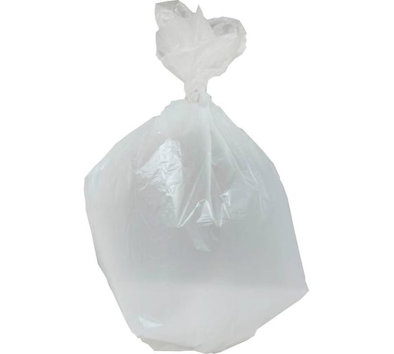 Мешки для мусора 20 л, белые, пнд, 6 мкм, в рулоне 30 шт, 42x50 см Luscan 1694306
