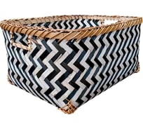 Корзина стеллажная с ручками "Зигзаг" Natural House, Д350 Ш260 В150, черный, белый DC16M