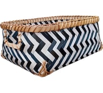 Корзина стеллажная с ручками "Зигзаг" Natural House, Д300 Ш200 В120, черный, белый DC16S