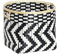 Корзина стеллажная с ручками "Зигзаг" Natural House, Д300 Ш300 В250, черный, белый DC15S