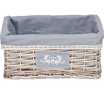 Корзина стеллажная "Лён" Natural House, Д340 Ш250 В160, серый EW-19 S