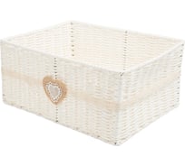 Корзина стеллажная бумажная "Сердечко" HANDY HOME, Д360 Ш270 В170, белый EW-60 L