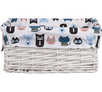 Корзина стеллажная "Котики" Natural House, Д340 Ш250 В150, белый EW-87 S