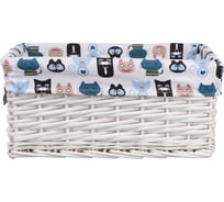 Корзина стеллажная "Котики" Natural House, Д400 Ш310 В170, белый EW-87 M