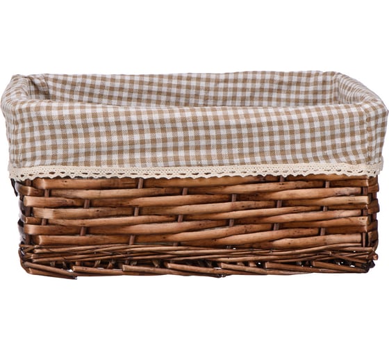 Стеллажная корзина Natural House плетенка, 34x25x15 см, коричневая EW-91LM-M 1