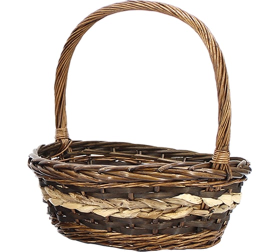 Подарочная корзина с ручкой Natural House шоколад, 32x26x11 см, коричневый YM-02M 1