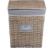 Корзина бельевая прямоугольная "Лён" Natural House, Д470 Ш350 В550, серый EW-19 XL