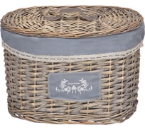 Корзина бельевая овальная "Лён" Natural House, Д360 Ш270 В250, серый EW-16 L