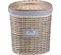 Корзина бельевая овальная "Лён" Natural House, Д490 Ш360 В550, серый EW-18 L