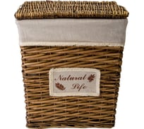Корзина бельевая прямоугольная "Natural Life" Natural House, Д390 Ш280 В450, коричневый EW-80 L