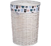 Корзина бельевая "Котики" Natural House, Д400 Ш400 В560, белый EW-87 XL