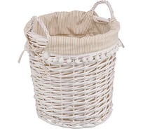 Корзина бельевая круглая с ручками "Колокольчик" Natural House, Д330 Ш330 В330, белый EW-41 M