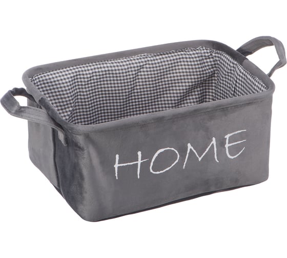 Корзина для хранения HANDY HOME велюр, 34x22x16 см, серый LIS-10 L 1