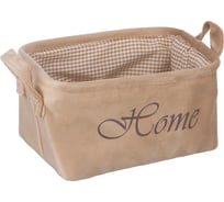 Корзина для хранения HANDY HOME велюр, 25x19x14 см, бежевый LIS-69 M