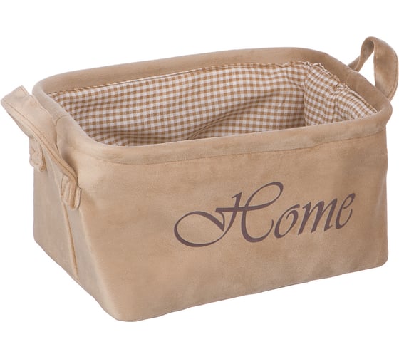 Корзина для хранения HANDY HOME велюр, 25x19x14 см, бежевый LIS-69 M 1