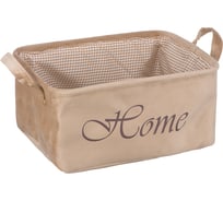 Корзина для хранения "Велюр" HANDY HOME, Д340 Ш220 В160, бежевый LIS-69 L