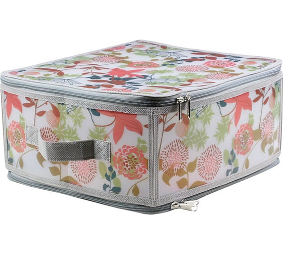 Складной короб на молнии HANDY HOME лето, 300х280х150, серый с цветами ESH05 M 1