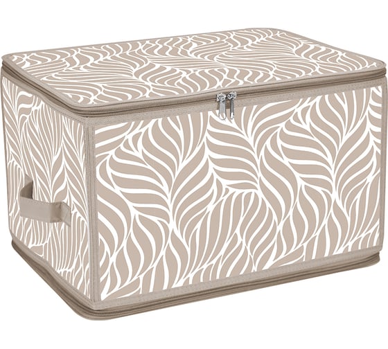 Складной короб на молнии HANDY HOME листья, 400х300х250, бежевый ESH22 L 1