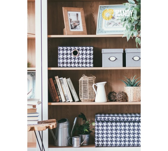 Короб для хранения HANDY HOME пепита, 330х280х150, черно-белый UC-48