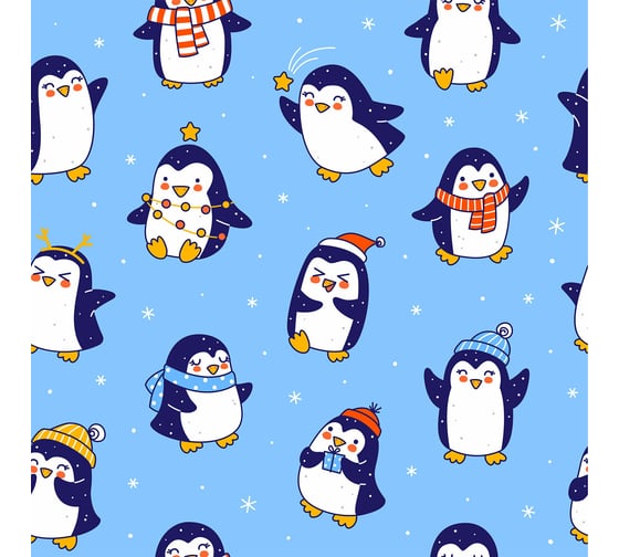 Новогодняя упаковочная бумага ЗОЛОТАЯ СКАЗКА Snow Fun, 70x100 см, 10 дизайнов ассорти 591911