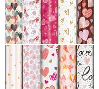 Упаковочная бумага ЗОЛОТАЯ СКАЗКА Love Story, 70x100 см, 10 дизайнов ассорти 591916