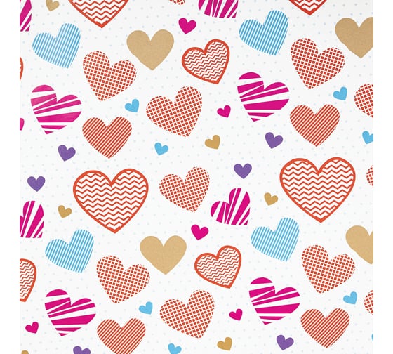 Упаковочная бумага ЗОЛОТАЯ СКАЗКА Love Story, 70x100 см, 10 дизайнов ассорти 591916