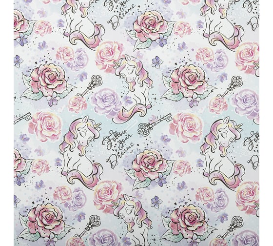 Упаковочная бумага ЗОЛОТАЯ СКАЗКА For Kids, 70x100 см, 10 дизайнов ассорти 591918
