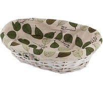 Корзина для хранения Волшебная страна Листочки с текстильным вкладышем овальная 006823