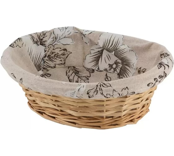 Корзина для хранения Волшебная страна Цветы с текстильным вкладышем овальная 006822 1