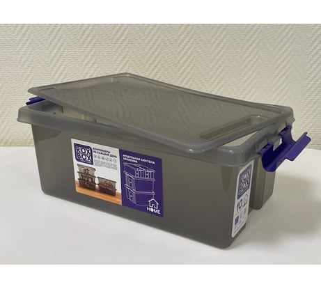 Ящик п/п Rox Box 400х235х155 10л. с крышкой на клипсах, цв. прозрачно-серый 28550