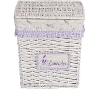 Корзина бельевая прямоугольная "Лаванда" Natural House, Д390 Ш280 В450, белый EW-28 L