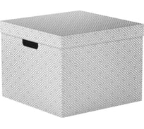 Складная коробка для хранения с крышкой HANDY HOME орнамент 320х320х250 мм, серый RUU-18