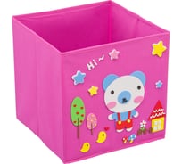 Кофр с аппликацией мишка HANDY HOME 300х300х300 мм, розовый UC-119