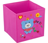 Кофр с аппликацией мишка с пчелкой HANDY HOME 300х300х300 мм, розовый UC-121