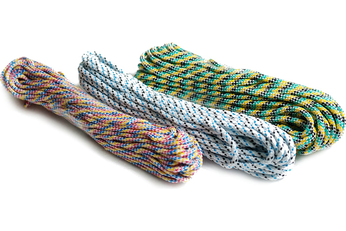 Плетеный полипропиленовый шнур, 24-прядный, моток, 6мм х 50м Эбис 00018 .