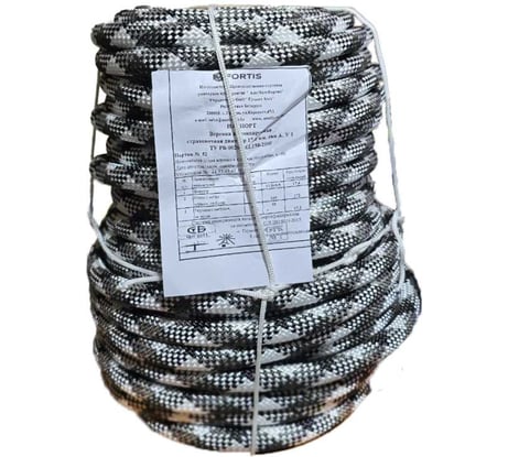 Страховочно-спасательная веревка, 48-прядная, Статика ВСС, бобина, 17мм х 50м АзотХимФортис 00086