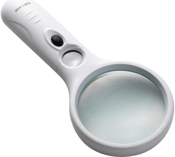 Офисная лупа DELI e9099 pro d 75 мм, x3 (х11), led подсветка, белый, упаковка блистер 13623 1605480