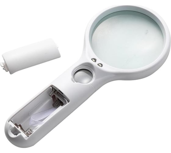 Офисная лупа DELI e9099 pro d 75 мм, x3 (х11), led подсветка, белый, упаковка блистер 13623 1605480