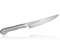Кухонный нож для стейка TOJIRO service knife, длина лезвия 170 мм, сталь vg-10, 37 слоев, рукоять сталь FD-707