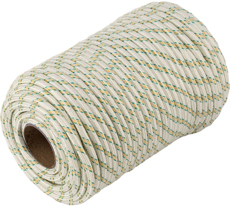 Фал плетёный СИБРТЕХ капрон 24-прядный с капрон. серд. 10 мм, бухта 100 м, 1300 кгс// //Россия 93971