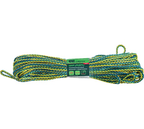 Вязаный полипропиленовый шнур с сердечником 4мм, 20м, 60-70кгс СИБРТЕХ Радуга Россия 93950