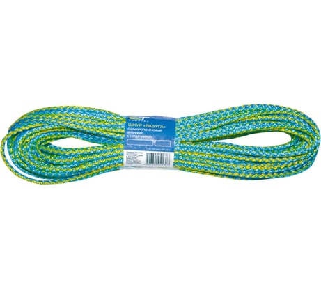 Вязаный полипропиленовый шнур с сердечником 6мм, 20м, 90-110кгс СИБРТЕХ Радуга Россия 93954