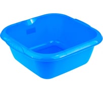 Квадратный пластмассовый таз 12л, голубой Elfe Россия 92985