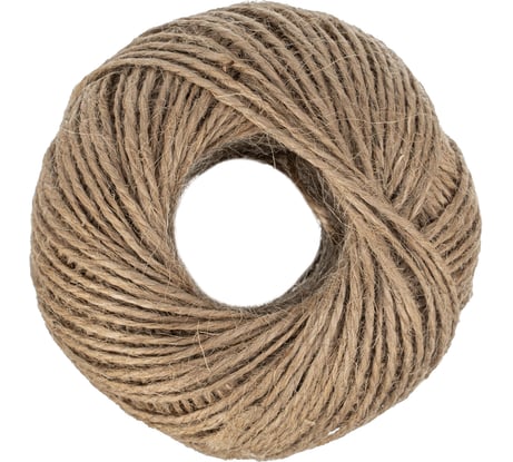 Джутовый шпагат L 100 м, 2-ниточный, 1120 текс, 15 кгс СИБРТЕХ Рос 93876