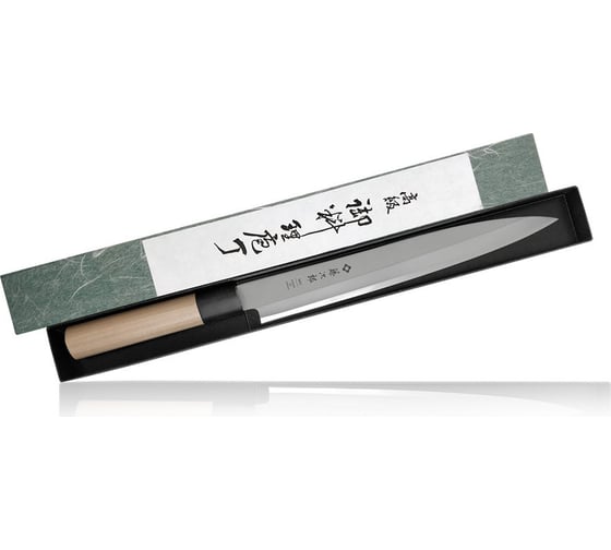 Кухонный традиционный японский нож янагиба для сашими TOJIRO japanese, длина лезвия 240 мм, сталь mo-v, рукоять дерево F-1057