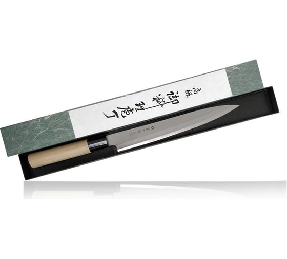 Кухонный традиционный японский нож янагиба для сашими TOJIRO japanese, длина лезвия 210 мм, сталь мо-v, рукоять дерево F-1056