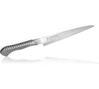 Кухонный хлебный нож TOJIRO service, длина лезвия 215 мм, сталь mo-v, рукоять сталь, серрейтор FD-711